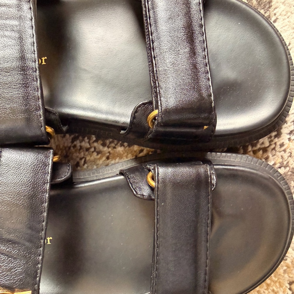Dior women’s Sandals in Black with Gold Details - Picture 2 of 4